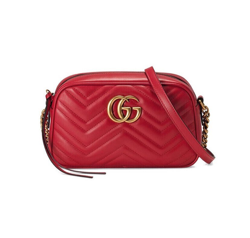 BORSA A SPALLA DONNA GG MARMONT MATELASSÉ PICCOLA ROSSO