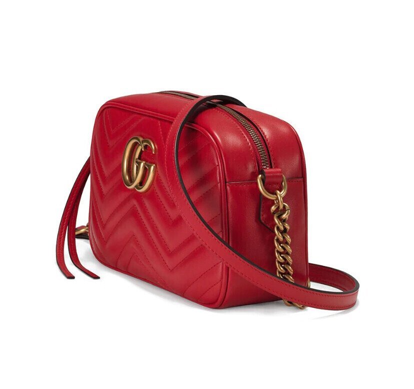 BORSA A SPALLA DONNA GG MARMONT MATELASSÉ PICCOLA ROSSO - immagine 3