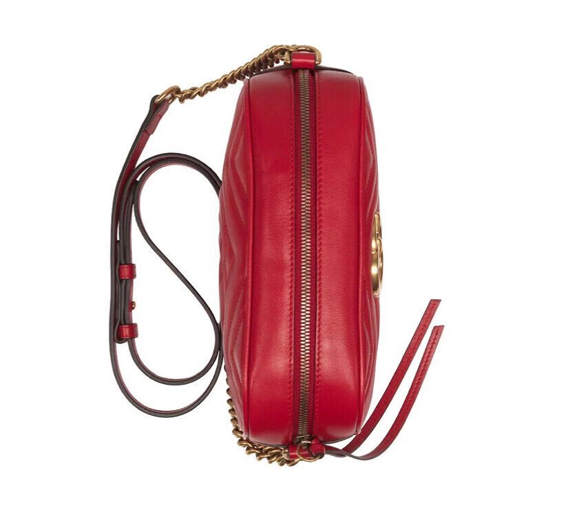 BORSA A SPALLA DONNA GG MARMONT MATELASSÉ PICCOLA ROSSO - immagine 4