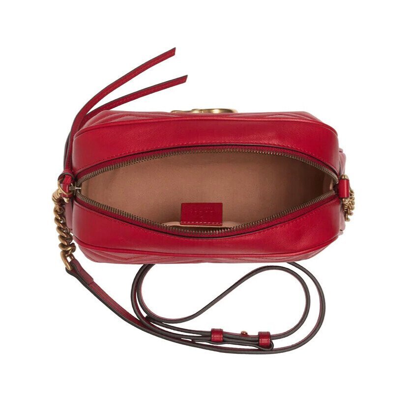 BORSA A SPALLA DONNA GG MARMONT MATELASSÉ PICCOLA ROSSO - immagine 5