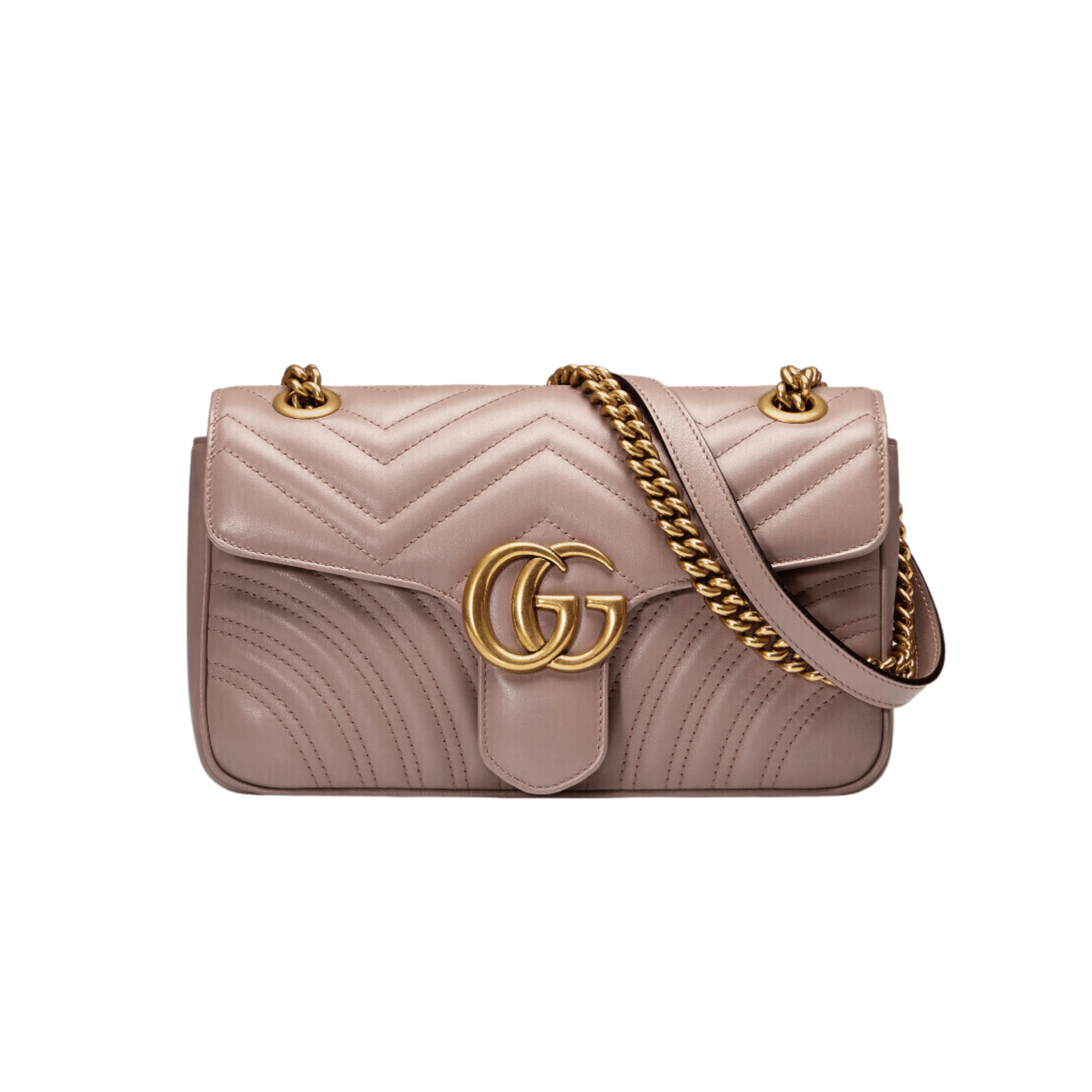 BORSA A SPALLA DONNA LOGO GG MARMONT PICCOLA IN PELLE COLORE CIPRIA