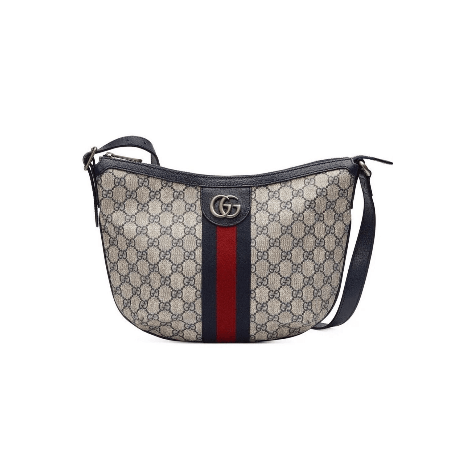 BORSA A SPALLA OPHIDIA GG SUPREME PICCOLA BLU E BEIGE - immagine 3