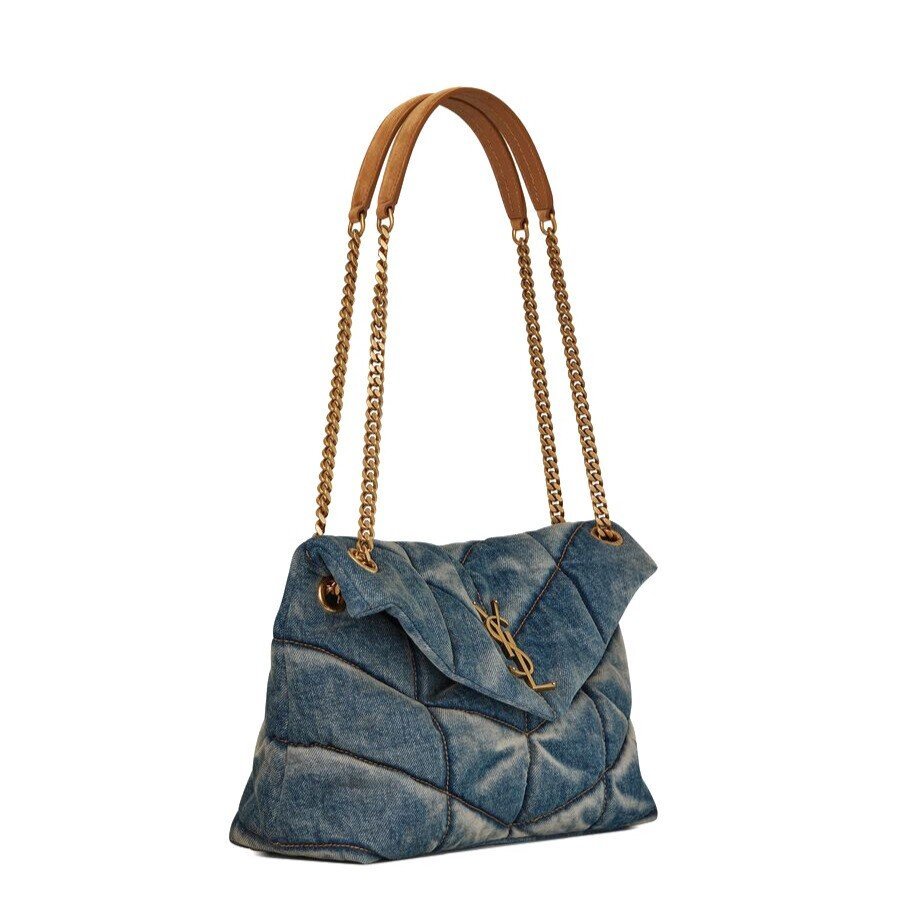 BORSA PUFFER PICCOLA IN SUEDE E DENIM - immagine 3