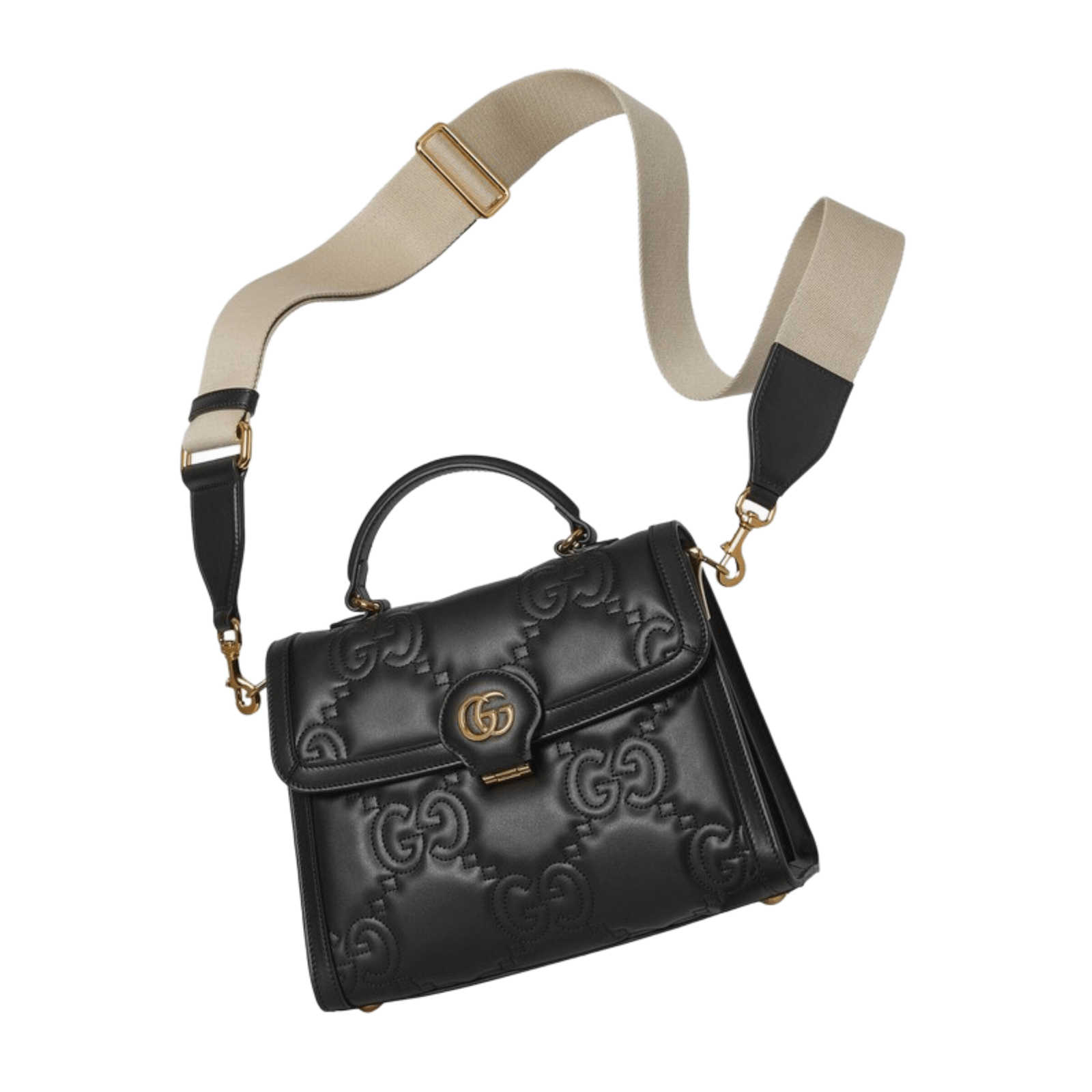 BORSA A MANO IN PELLE GG METELASSÉ IN PELLE MORBIDA NERA - immagine 4