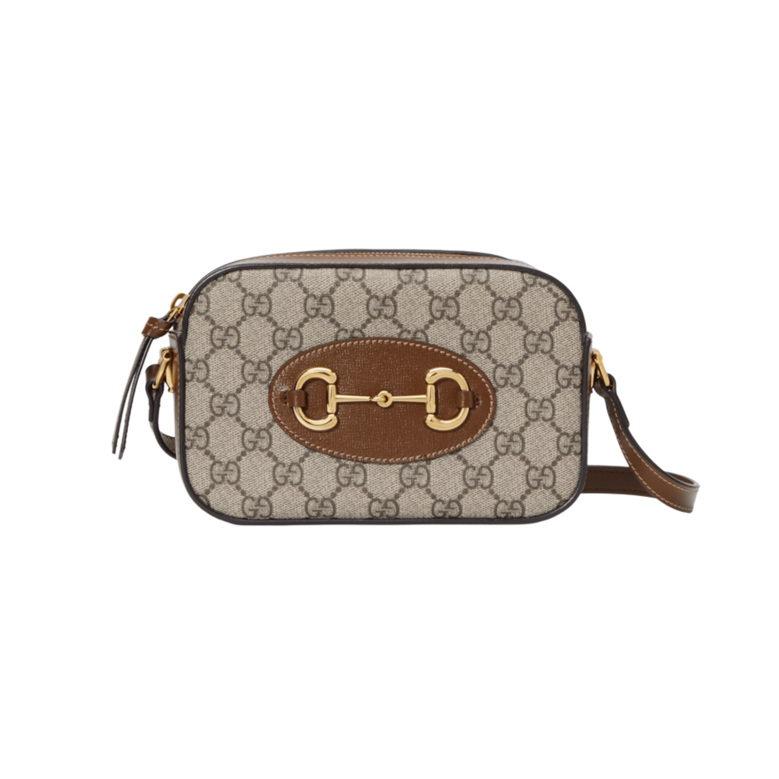 BORSA A SPALLA HORSEBIT 1955 MISURA PICCOLA SUPREME BEIGE ED EBANO